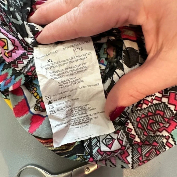 Just Love XL boho strapless multi-color wide leg jumpsuit - Picture 5 of 5